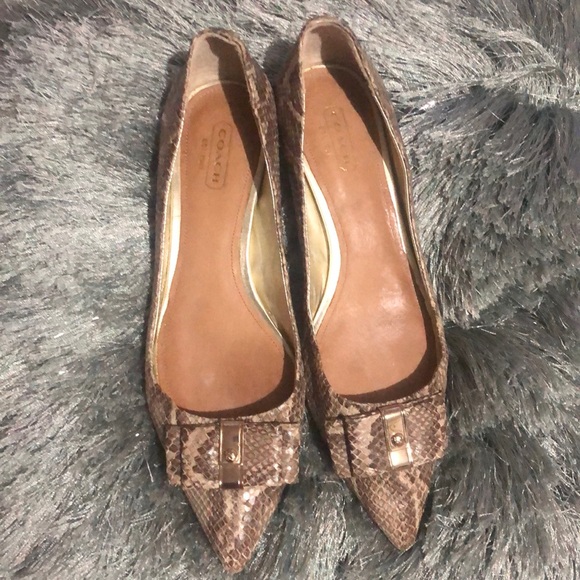 COACH Snake Print Kitten Heels Sz 7.5 - Picture 1 of 8